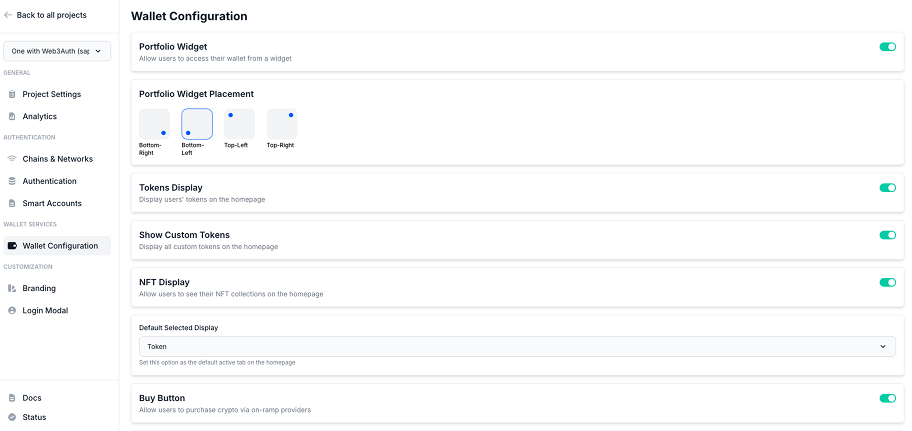 Wallet Configuration